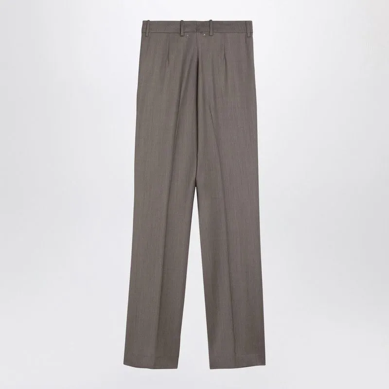 Sophisticated Light Grey Wool Pants with Darts