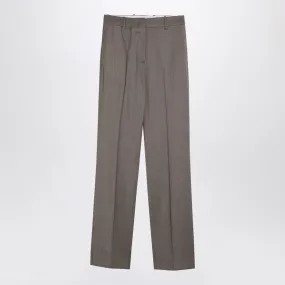 Sophisticated Light Grey Wool Pants with Darts