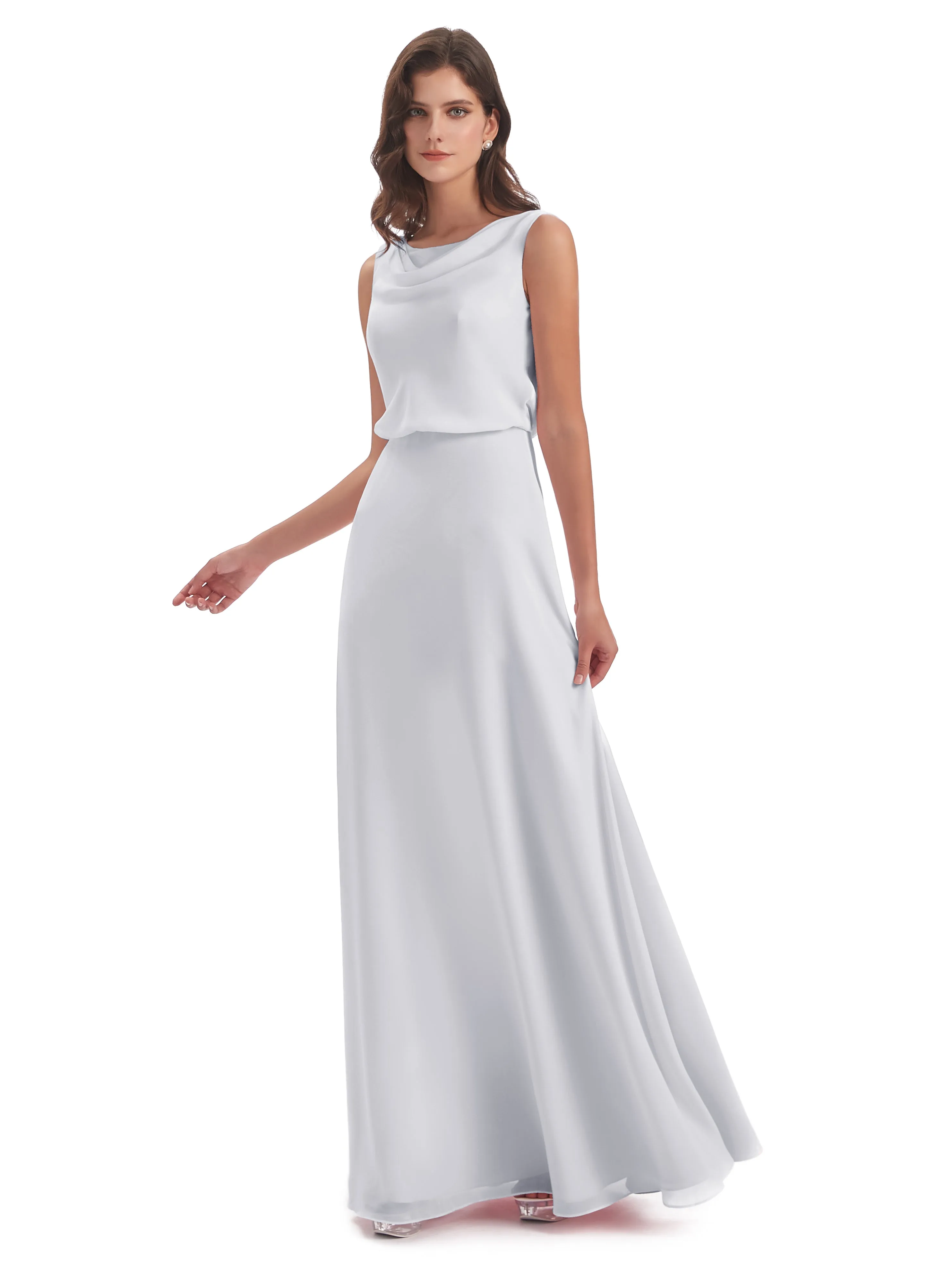 Cowl Neck Sheath/Column Bridesmaid Dresses