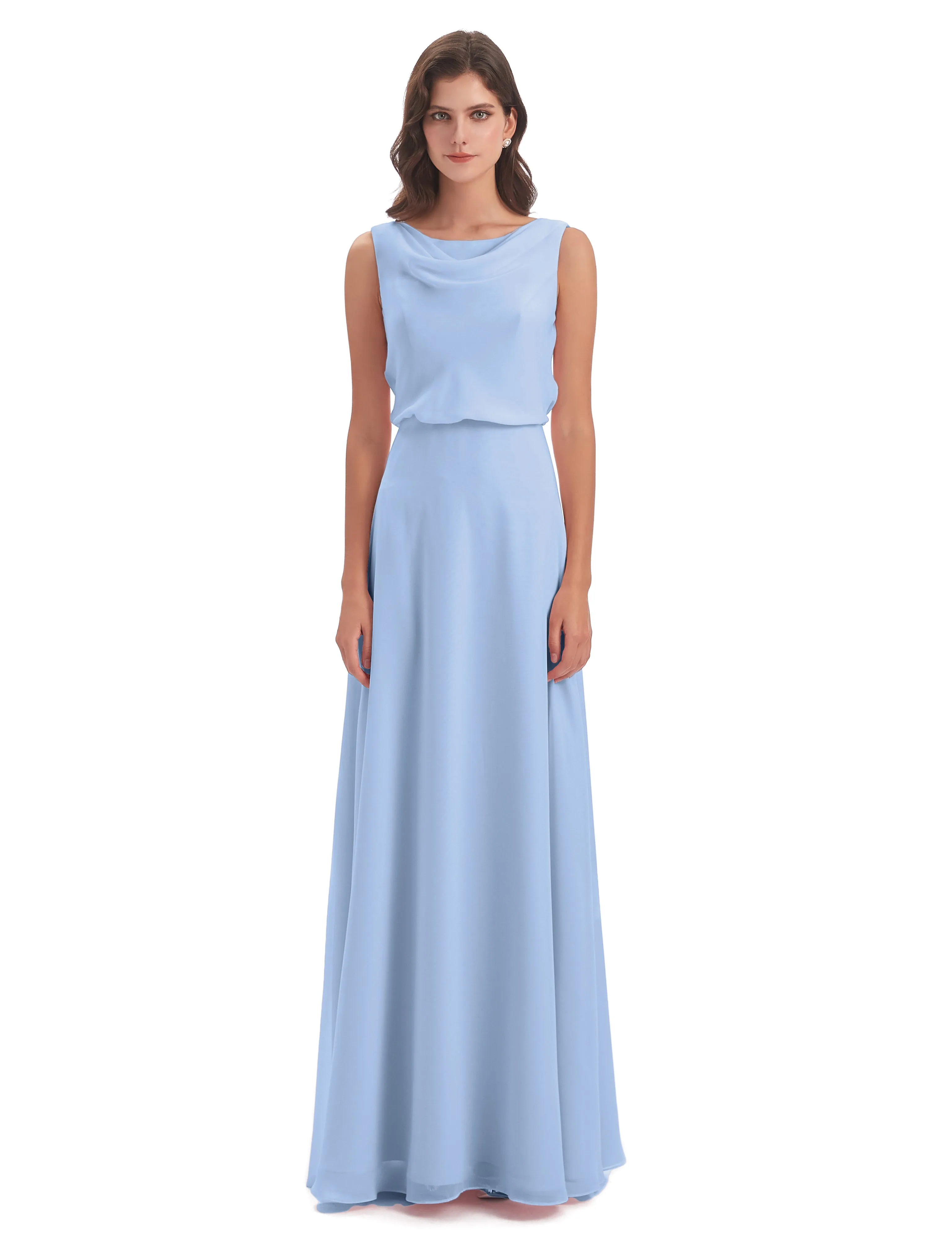 Cowl Neck Sheath/Column Bridesmaid Dresses