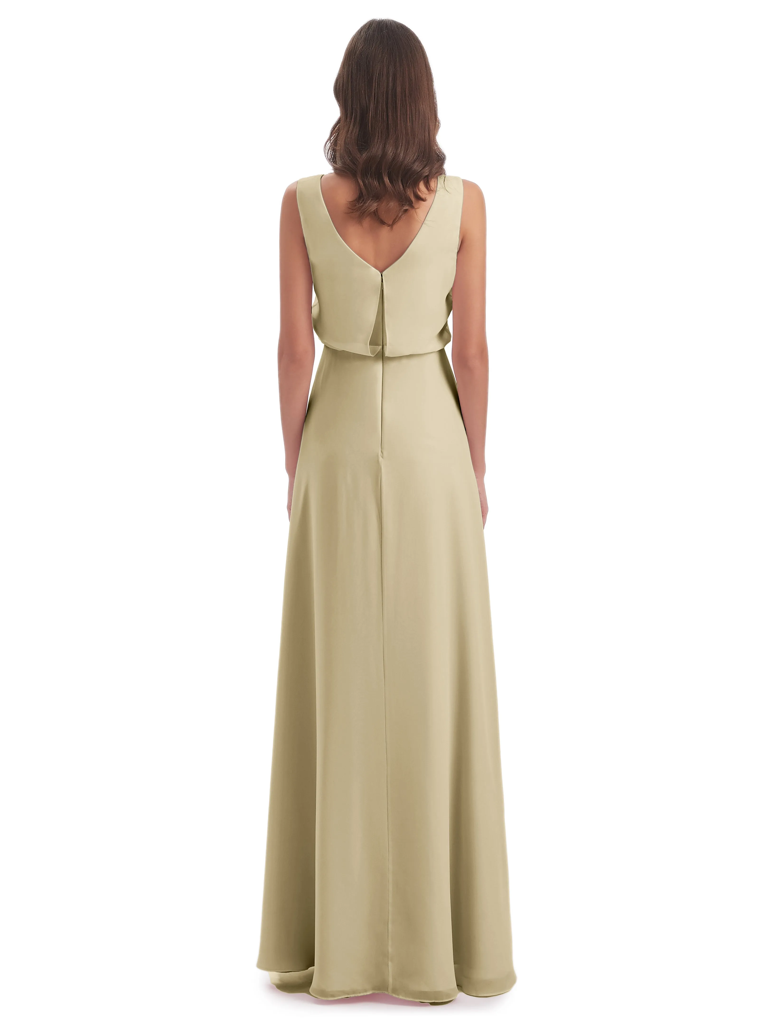 Cowl Neck Sheath/Column Bridesmaid Dresses