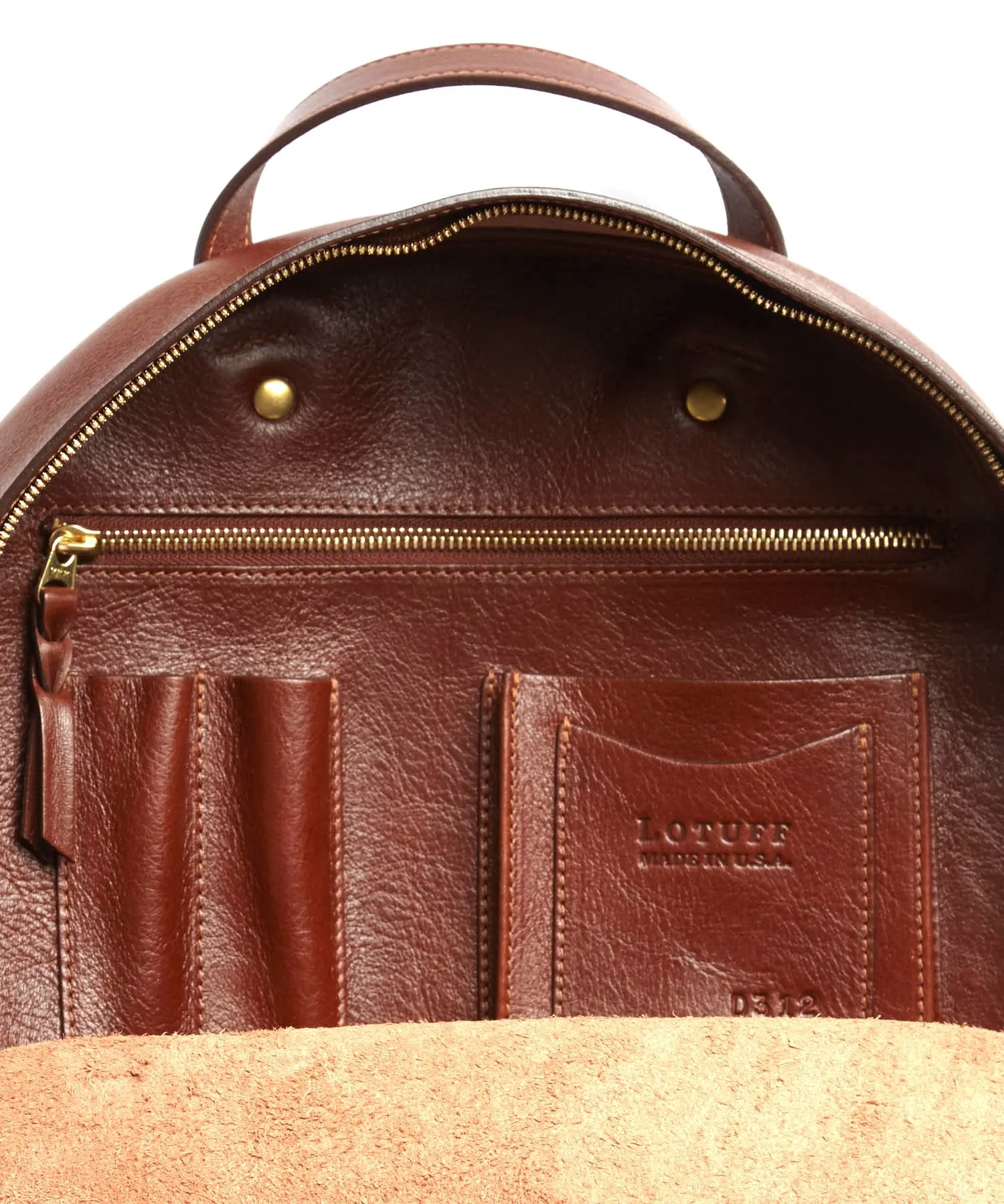 Chestnut Leather Lotuff Backpack