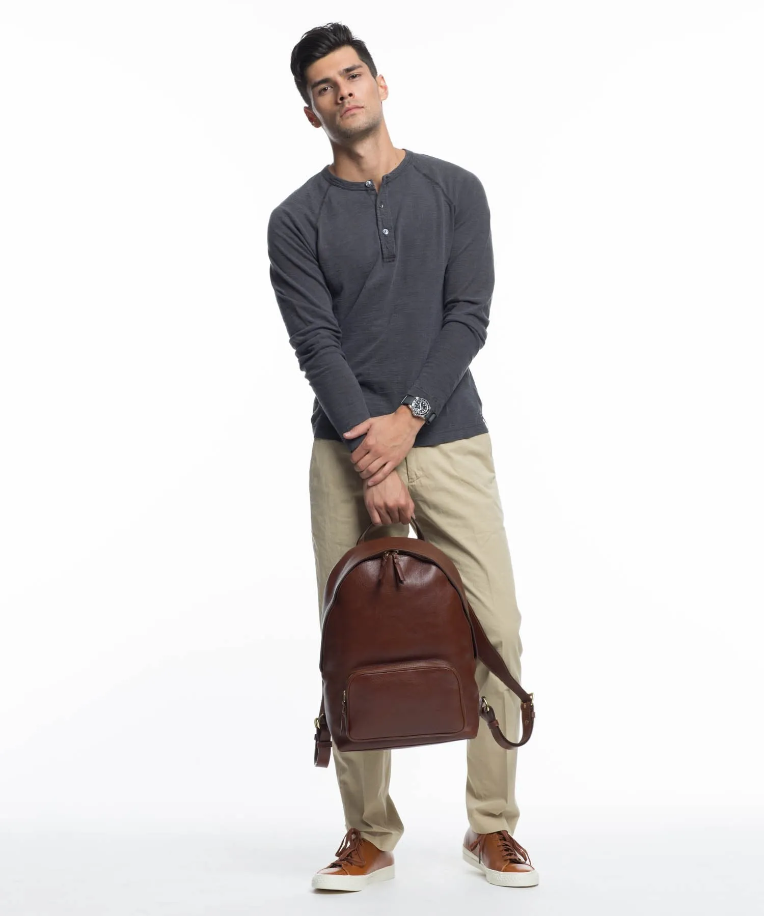 Chestnut Leather Lotuff Backpack