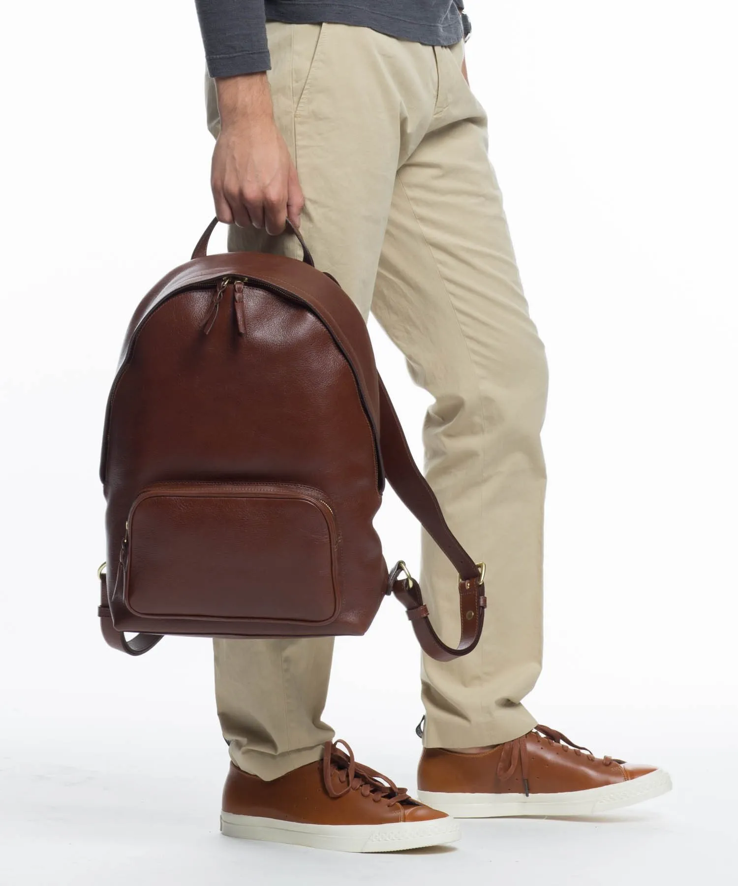 Chestnut Leather Lotuff Backpack