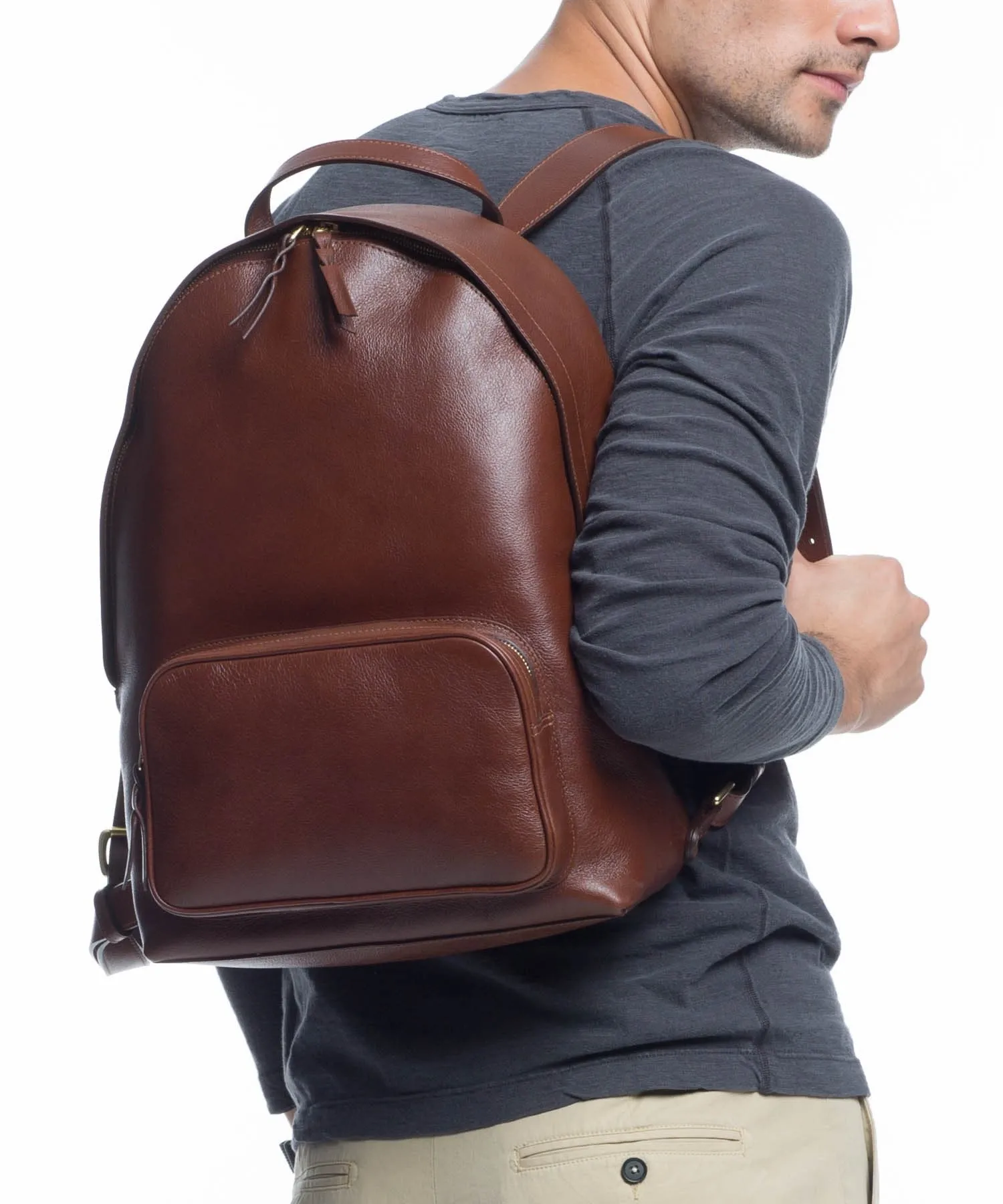 Chestnut Leather Lotuff Backpack