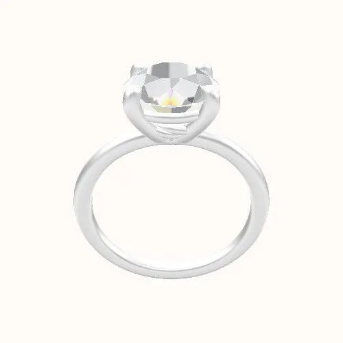 Solitaire Engagement Ring Low Set 4 Prong Head