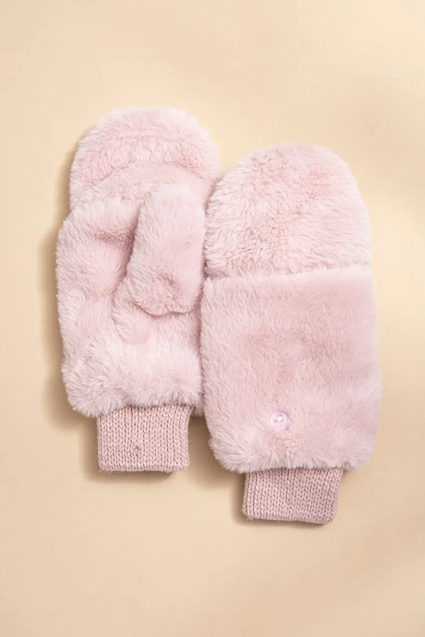 Lucille Fuzzy Flip Top Mittens