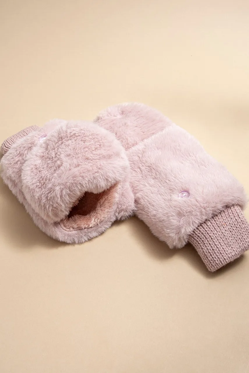 Lucille Fuzzy Flip Top Mittens