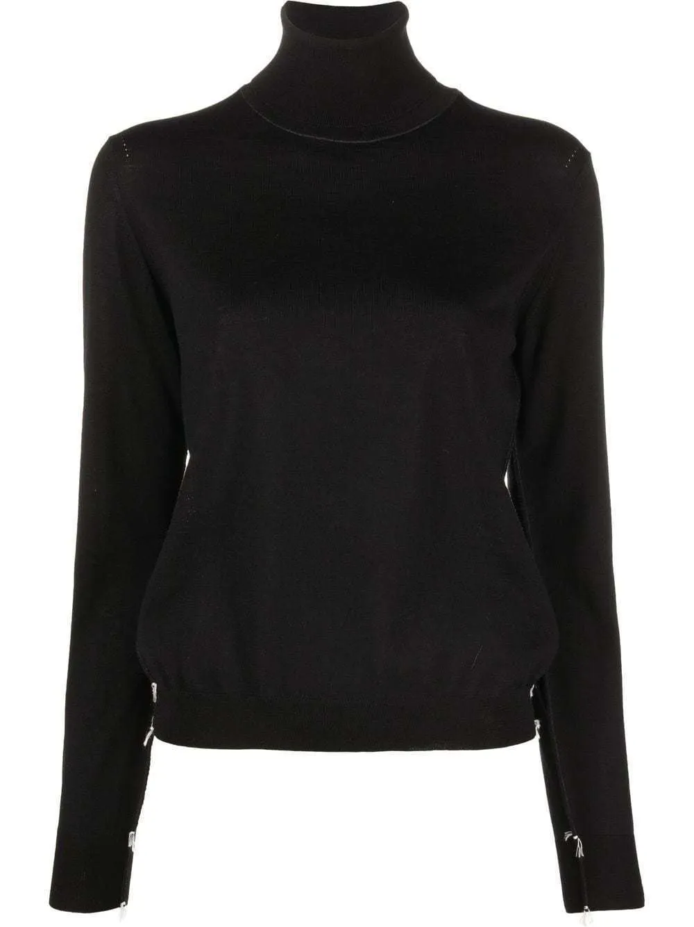 Wool Office Style Plain High-Neck Long Sleeves