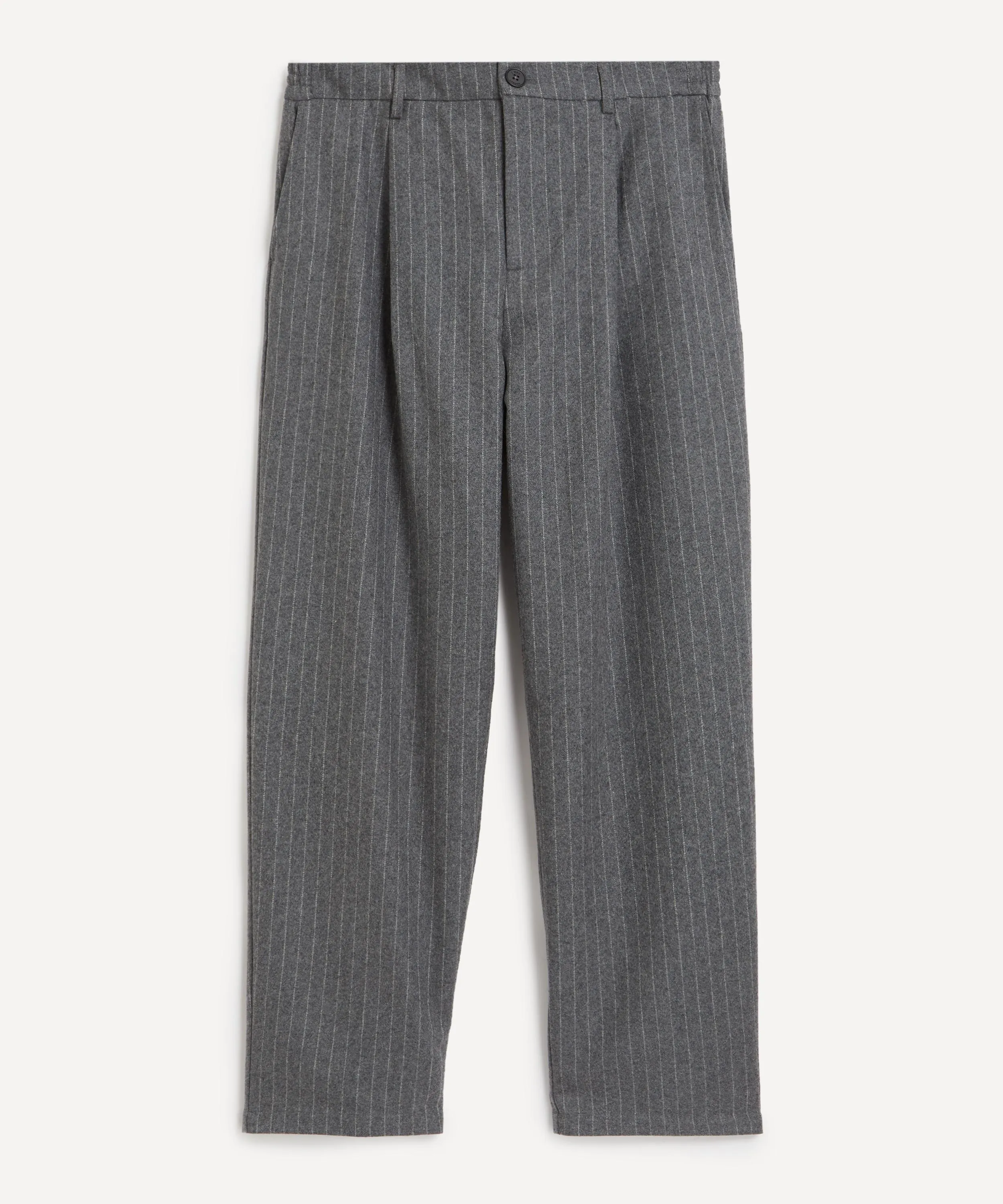 Malham Grey Pinstripe Wool Trousers