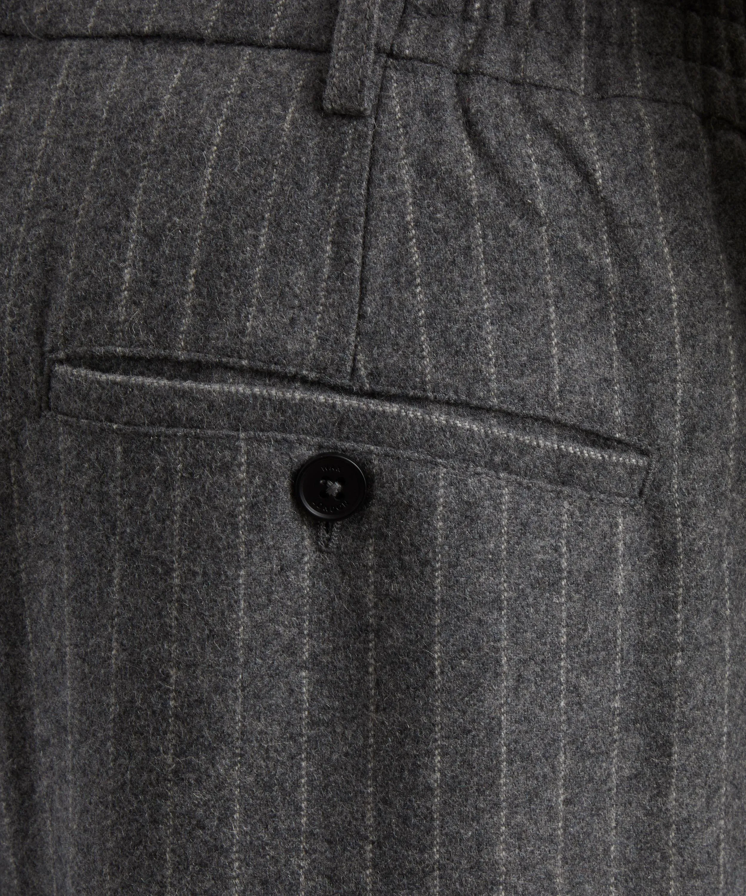 Malham Grey Pinstripe Wool Trousers