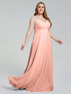 Mariah Sweep Train Plus Size Chiffon Bridesmaid Dress