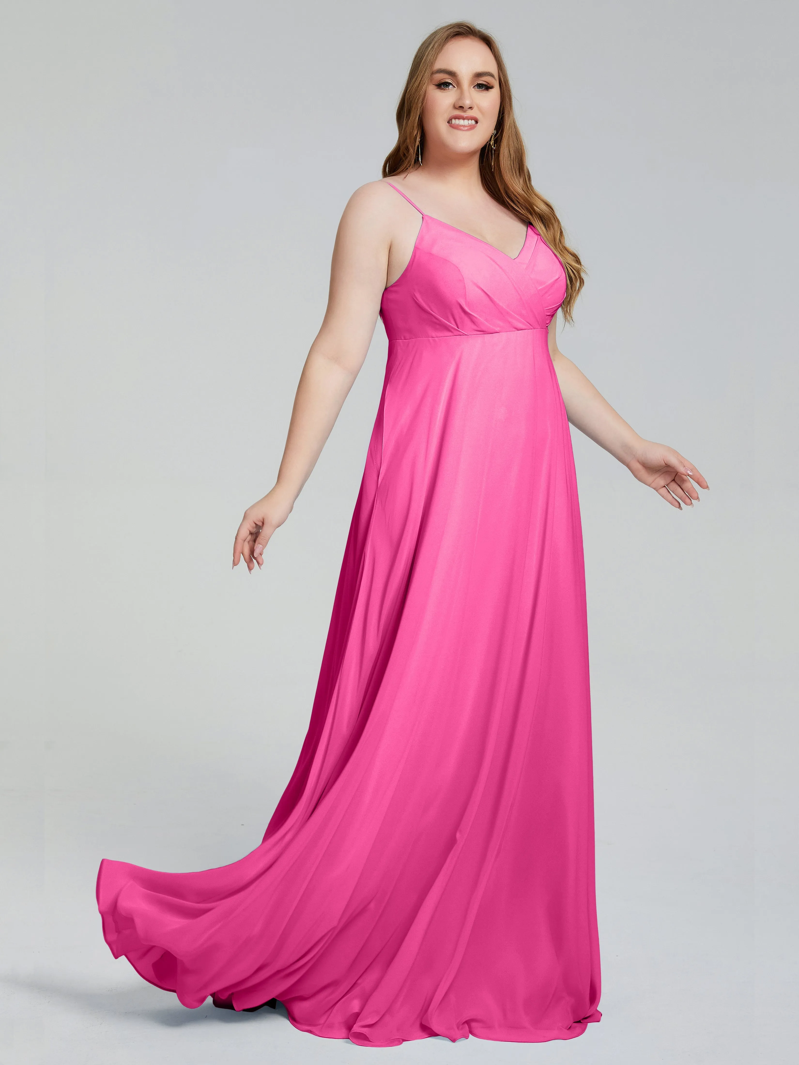 Mariah Sweep Train Plus Size Chiffon Bridesmaid Dress