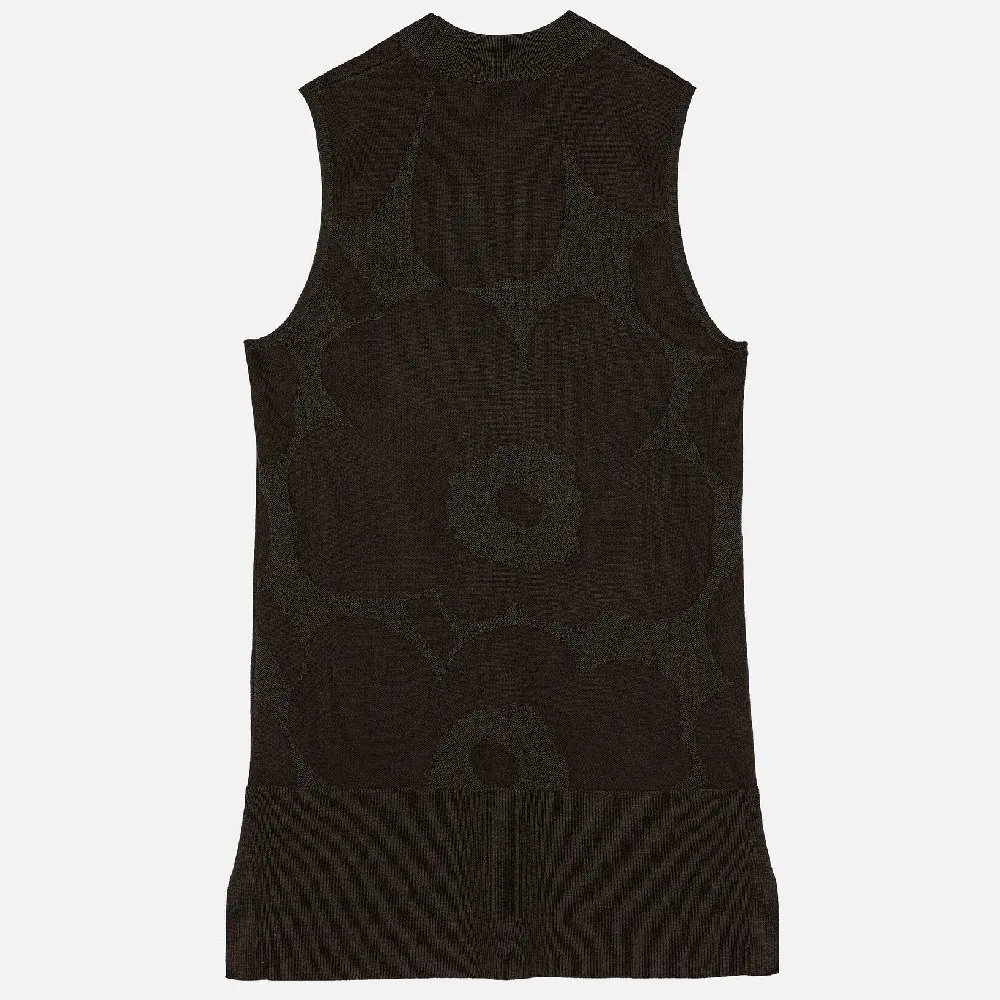 Casual Wool Nylon Rib Crew Neck with Flower Patterns by marimekko