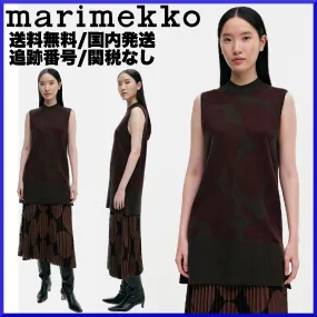 Casual Wool Nylon Rib Crew Neck with Flower Patterns by marimekko