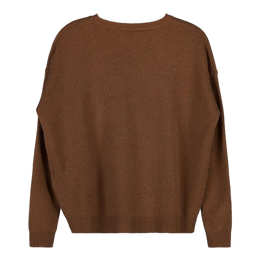 Wool Plain Casual Crew Neck Street Style Long Sleeves