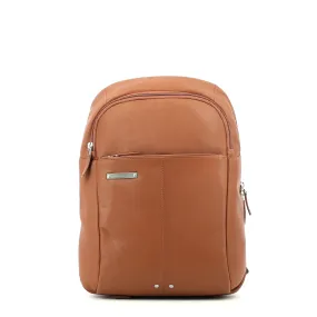 Medium Leather Backpack in Cuoio Finish by Piquadro