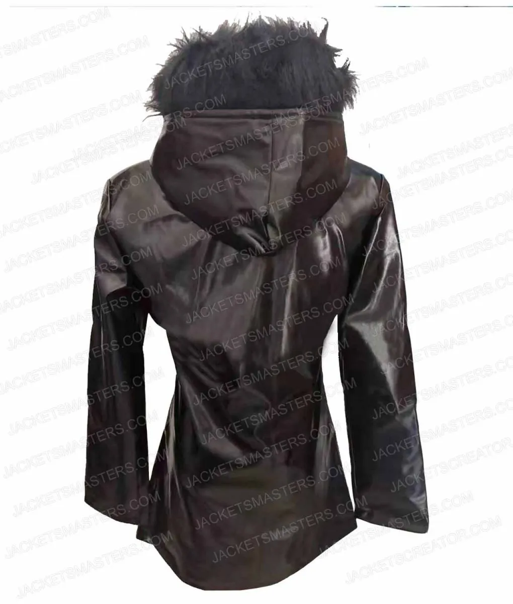 Mello Leather Fur Hooded Coat