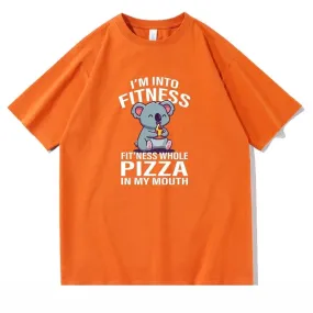 Men's 100% Cotton Fitness Pizza T-Shirt