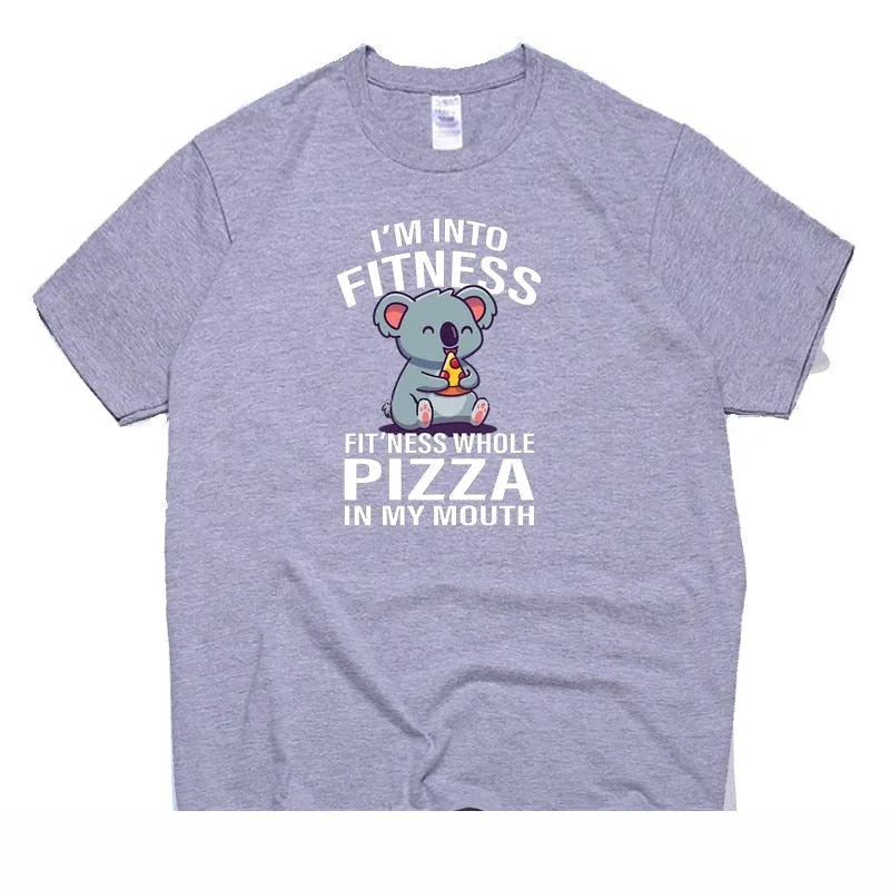 Men's 100% Cotton Fitness Pizza T-Shirt