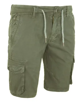 Military Green Bermuda Cargo Shorts with Side Pockets for Men