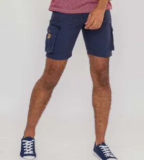 Mens Navy Cotton Cargo Shorts