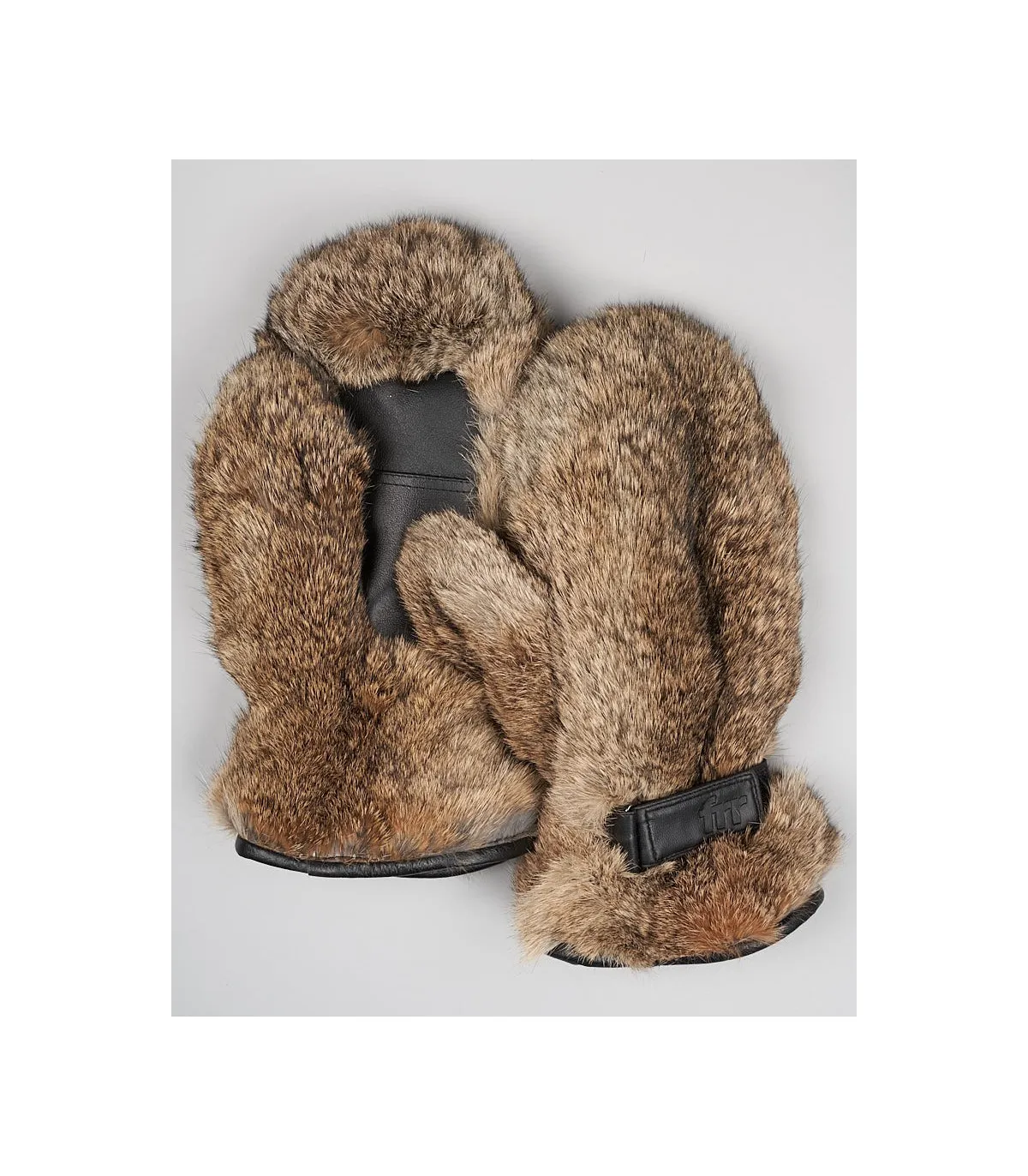 Mens Siberia Brown Rabbit Fur Mittens