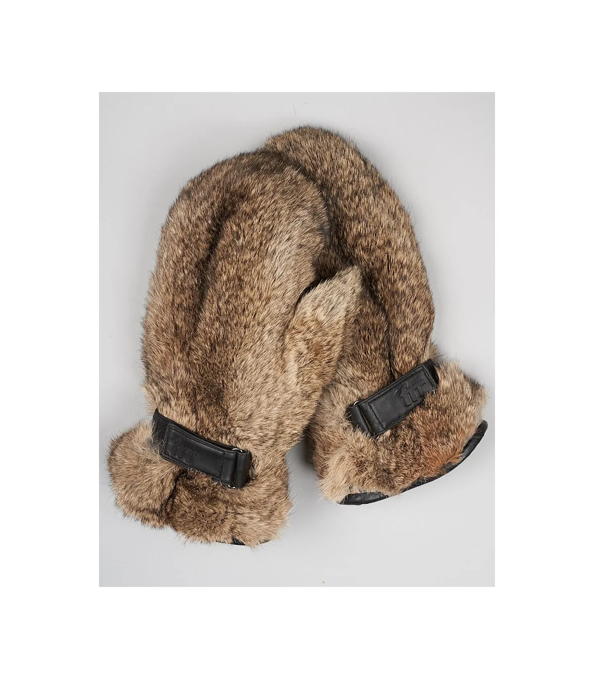 Mens Siberia Brown Rabbit Fur Mittens