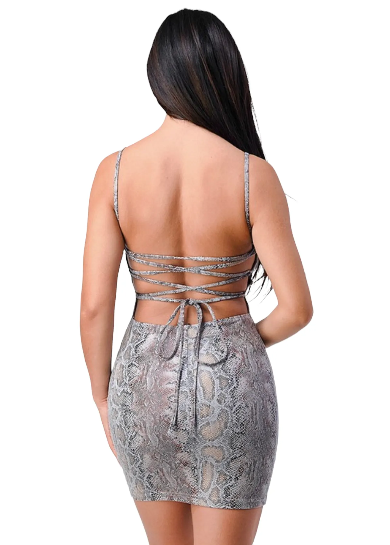 Mini Snake Skin Dress in Breeyana