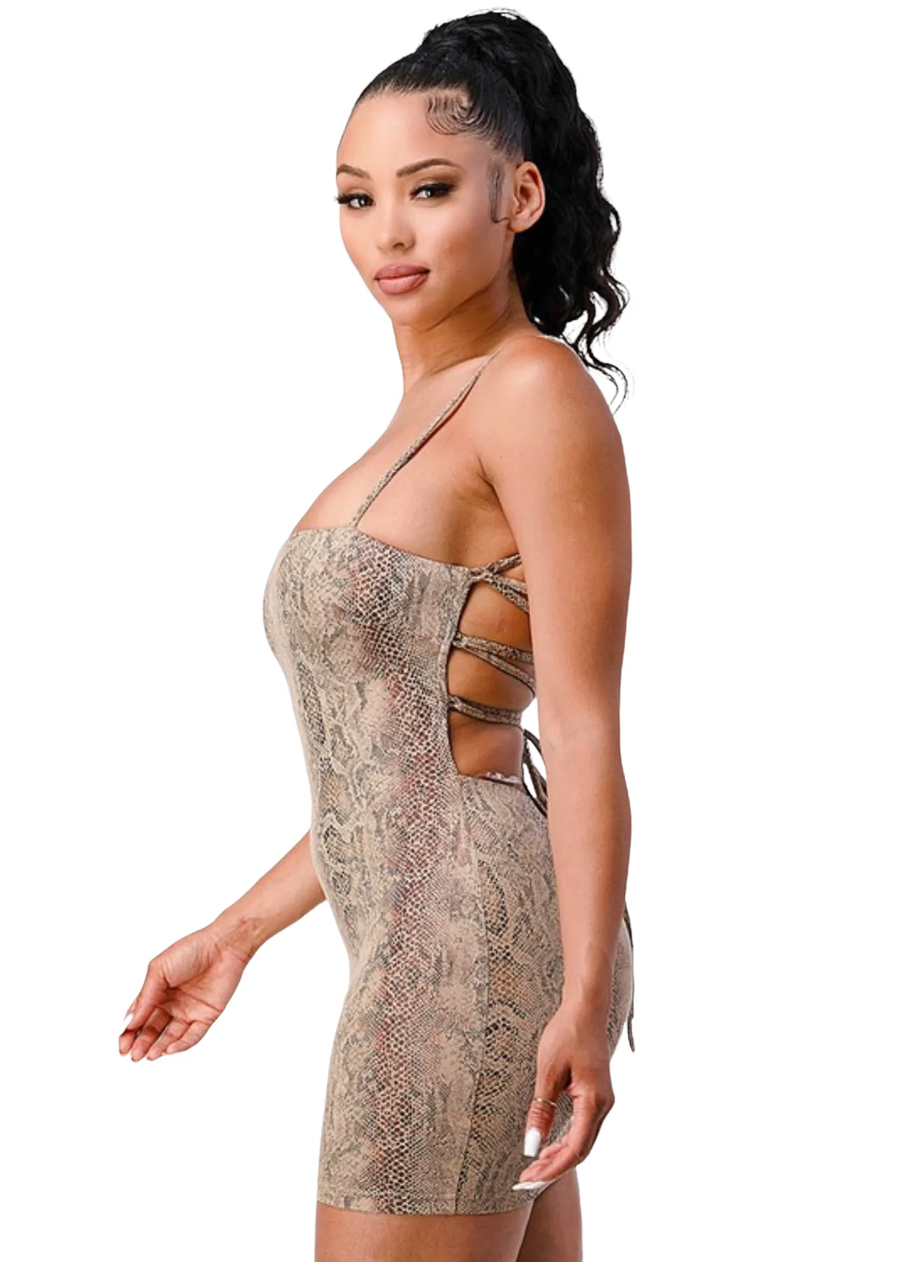 Mini Snake Skin Dress in Breeyana