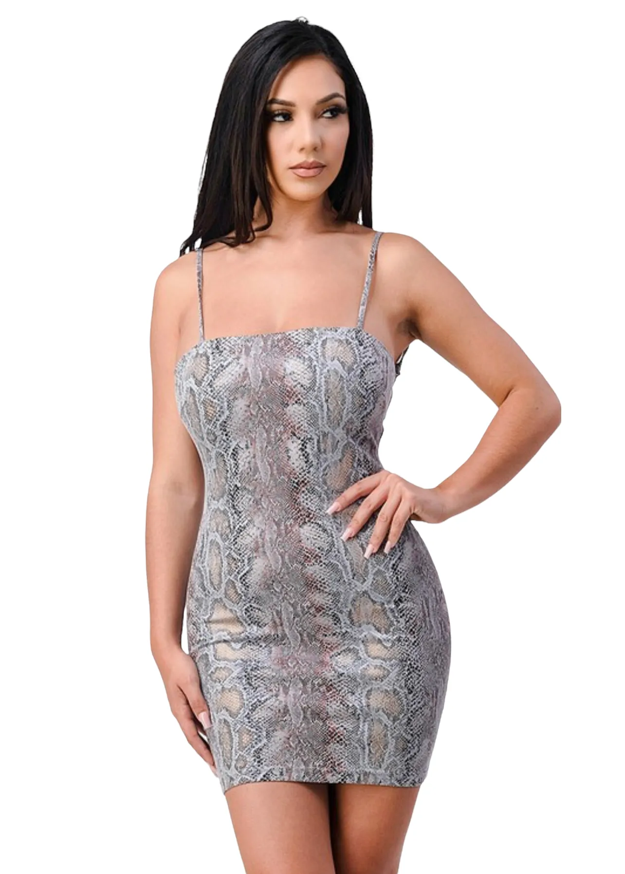 Mini Snake Skin Dress in Breeyana