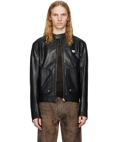 MISBHV Astro Black Faux Leather Jacket