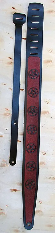 Strap for Guitar and Bass adorned with Pentagrams