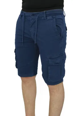 Navy Blue Cargo Shorts with Side Pockets