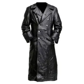 German Classic Leather Trench Coat