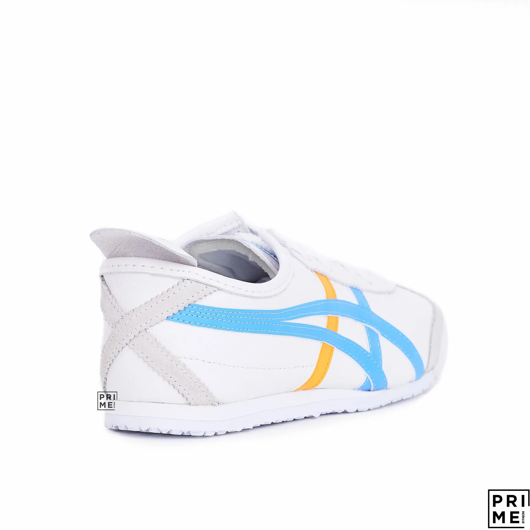 White and Blue Retro Sneakers