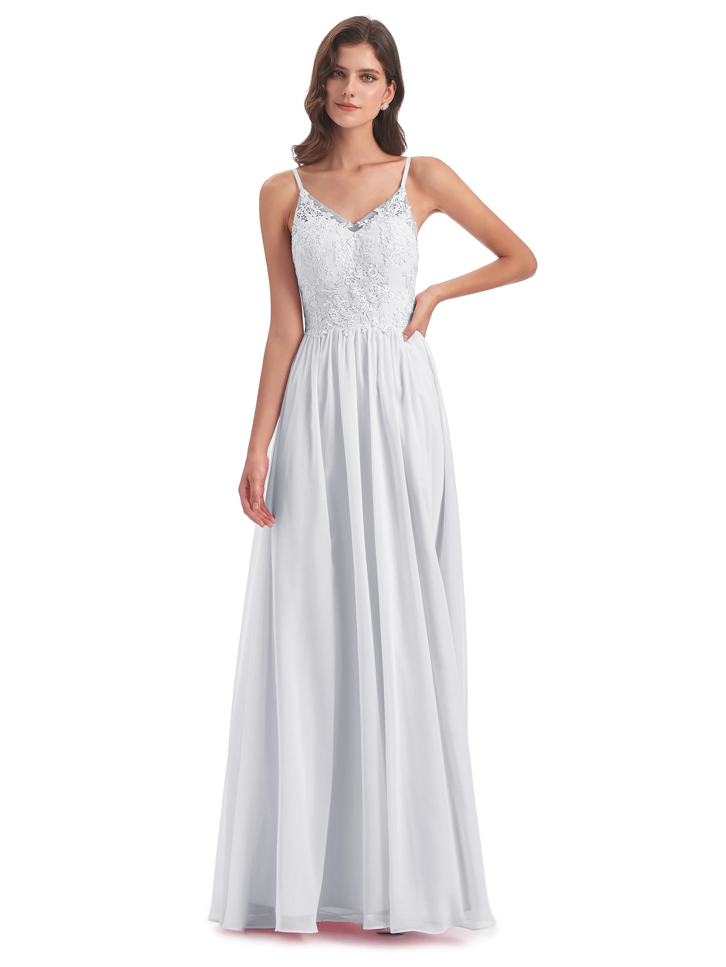 Nancy Open Back Spaghetti Strap Bridesmaid Dress