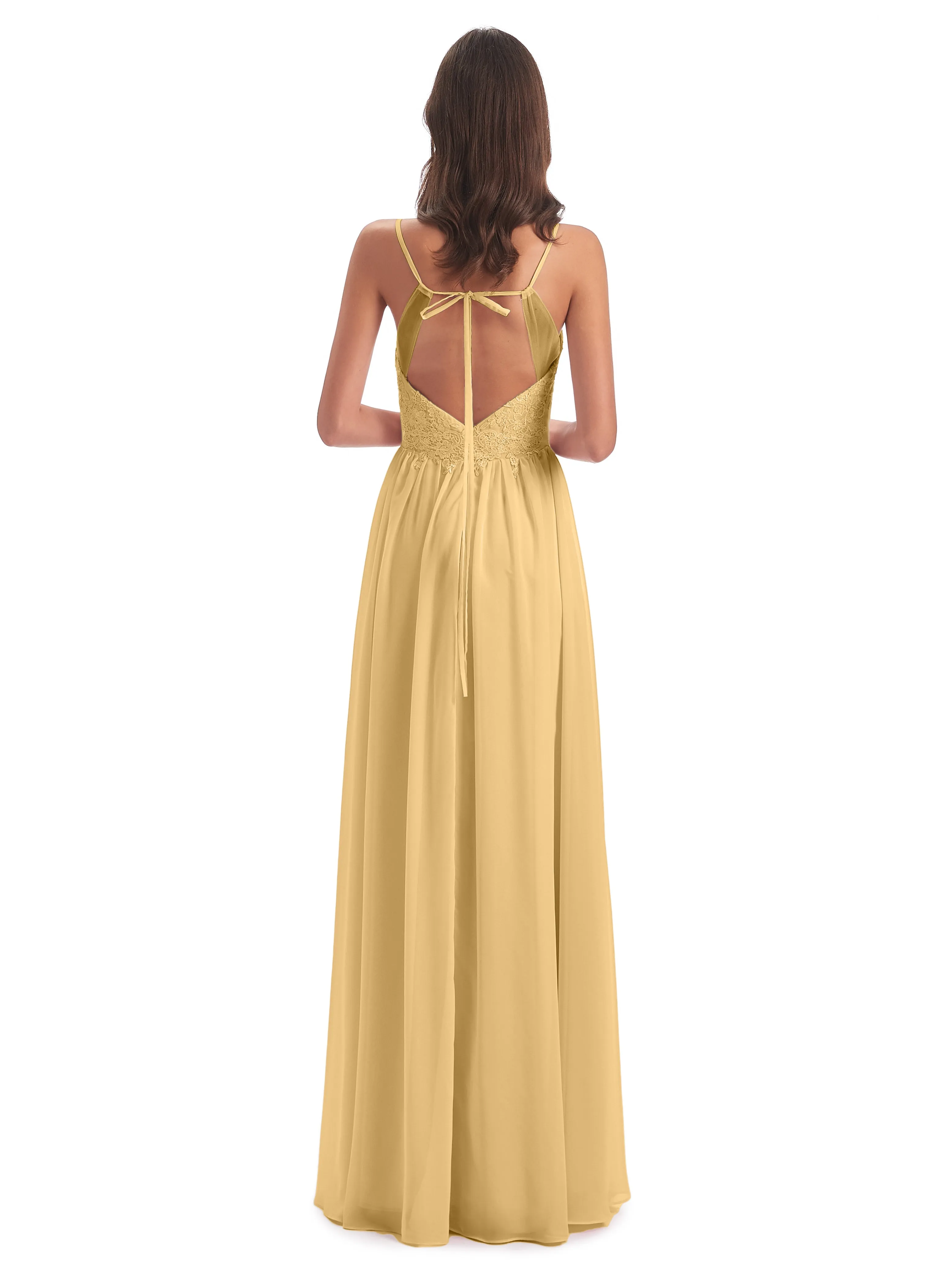 Nancy Open Back Spaghetti Strap Bridesmaid Dress