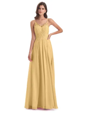 Nancy Open Back Spaghetti Strap Bridesmaid Dress