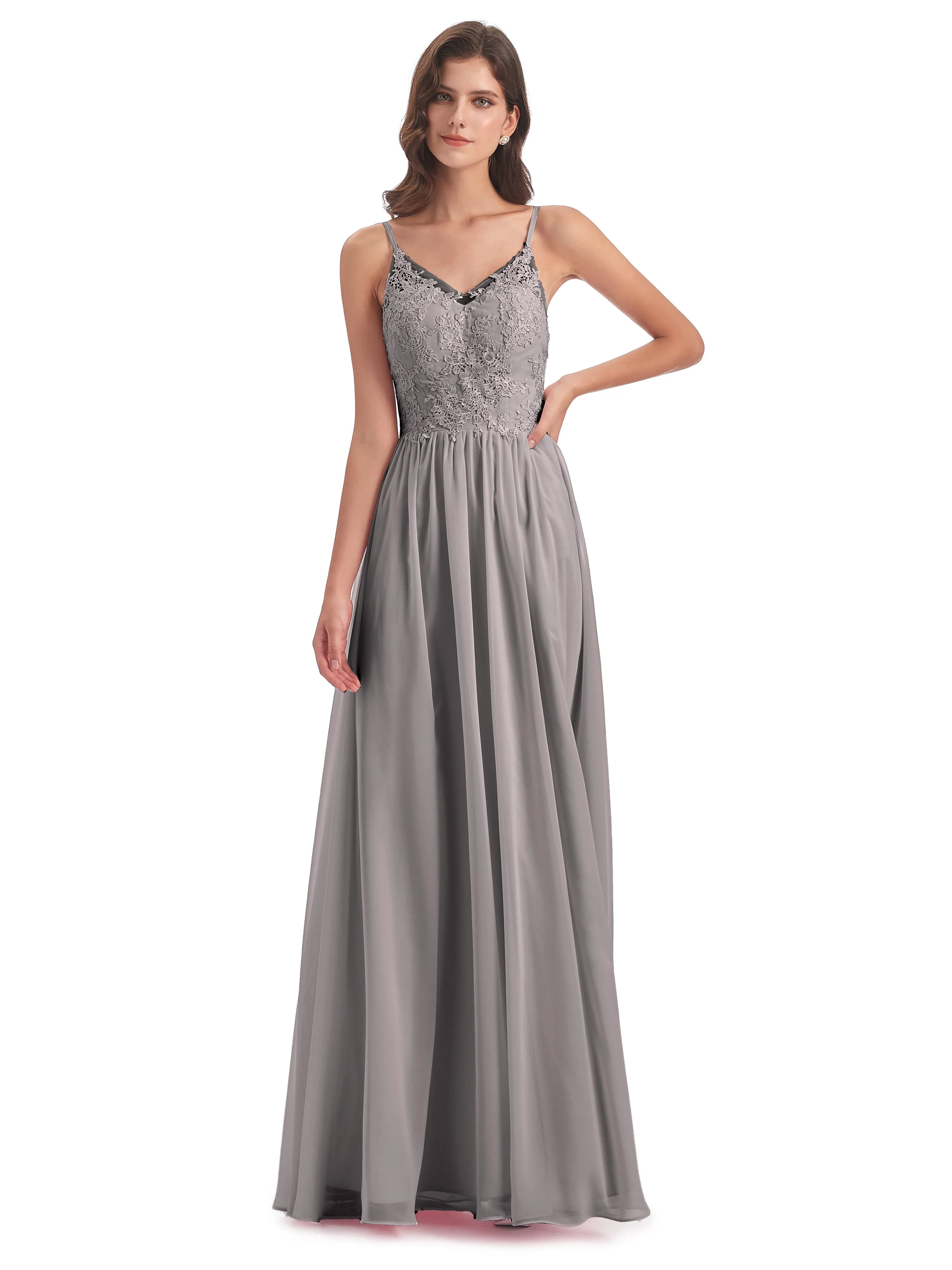 Nancy Open Back Spaghetti Strap Bridesmaid Dress