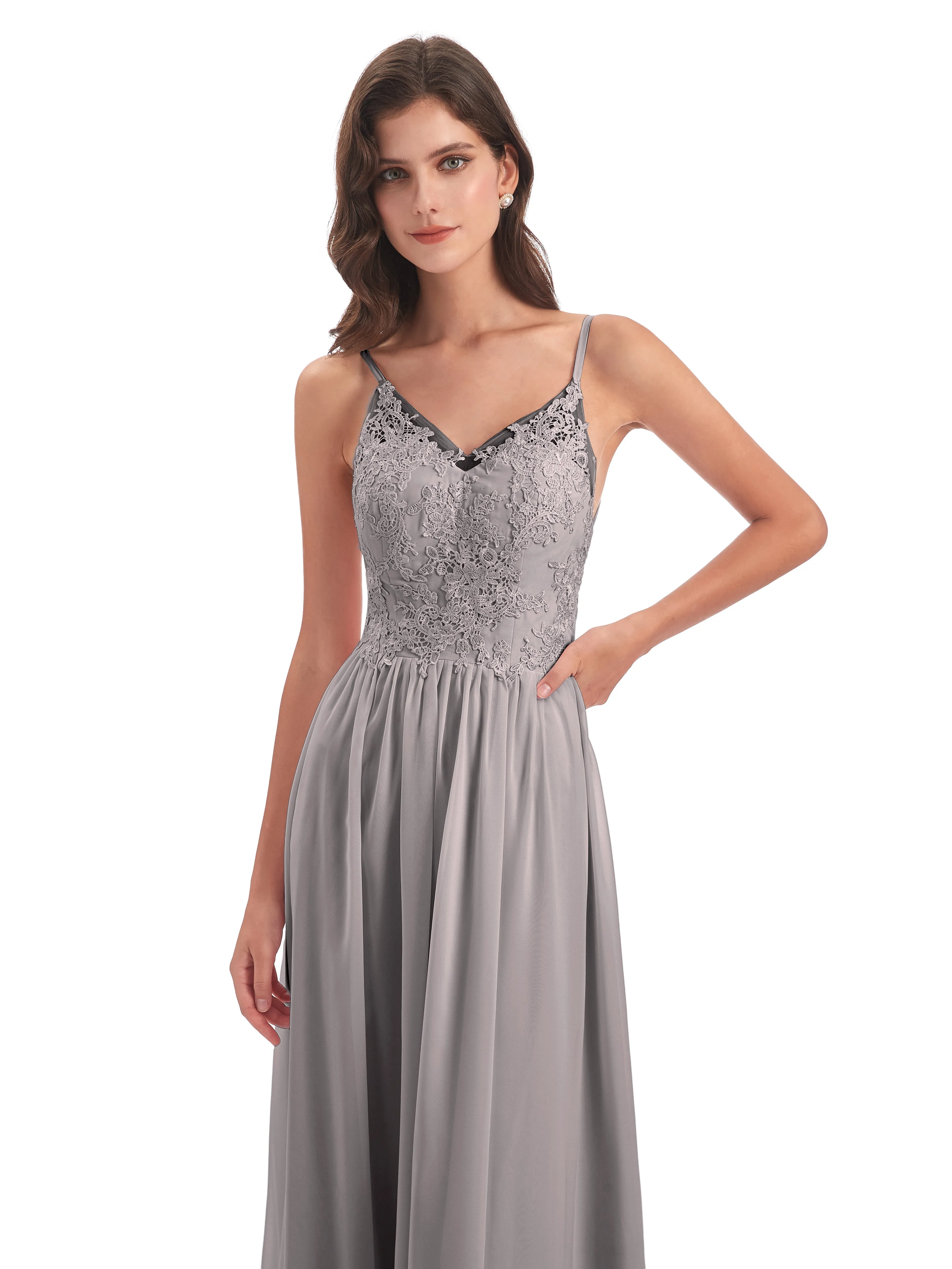 Nancy Open Back Spaghetti Strap Bridesmaid Dress