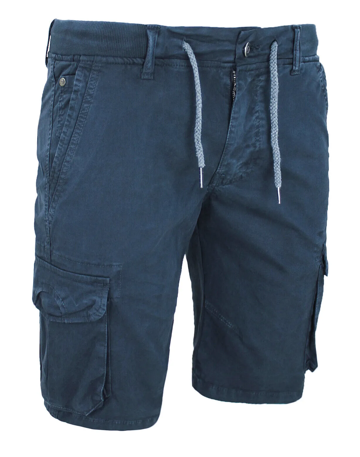 Men's Bermuda Cargo Shorts Dark Blue with Side Pockets