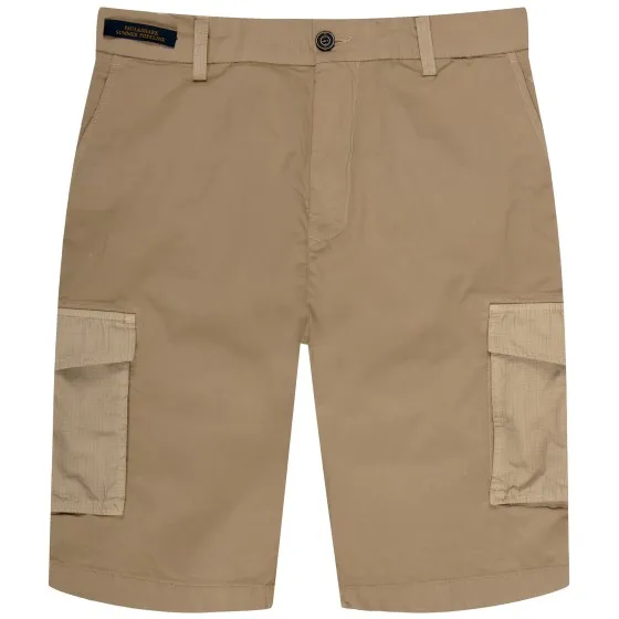 Paul & Shark Beige Cotton Bermuda Cargo Shorts