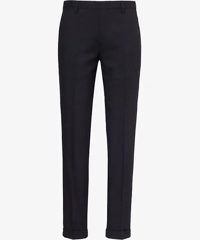 Black Tailored Slim-Fit Wool Trousers by Paul Smith Mens