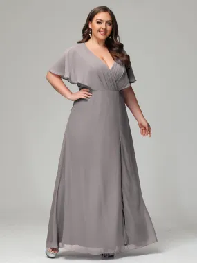 Open Back Front Slit Plus Size Bridesmaid Dresses