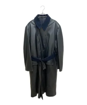 Pre-owned Yohji Yamamoto POUR HOMME 92AW Leather trench coat HS-C08-711