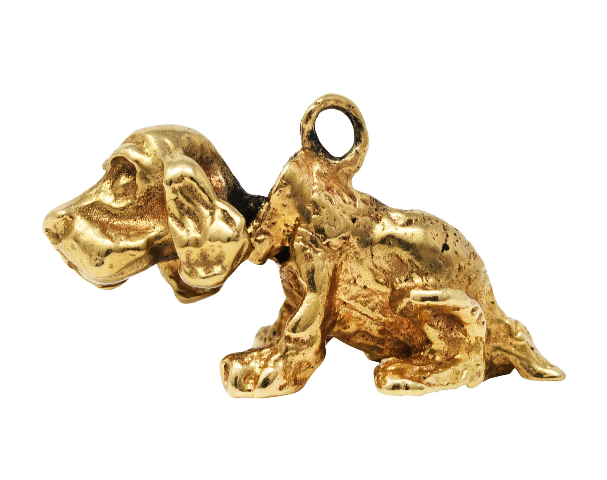 Vintage Gold Cocker Spaniel Bobble Head Charm