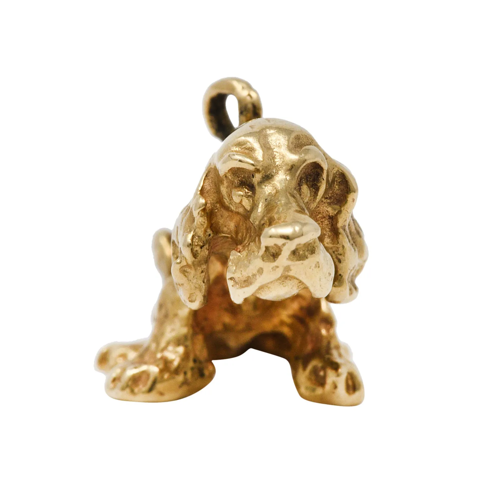 Vintage Gold Cocker Spaniel Bobble Head Charm