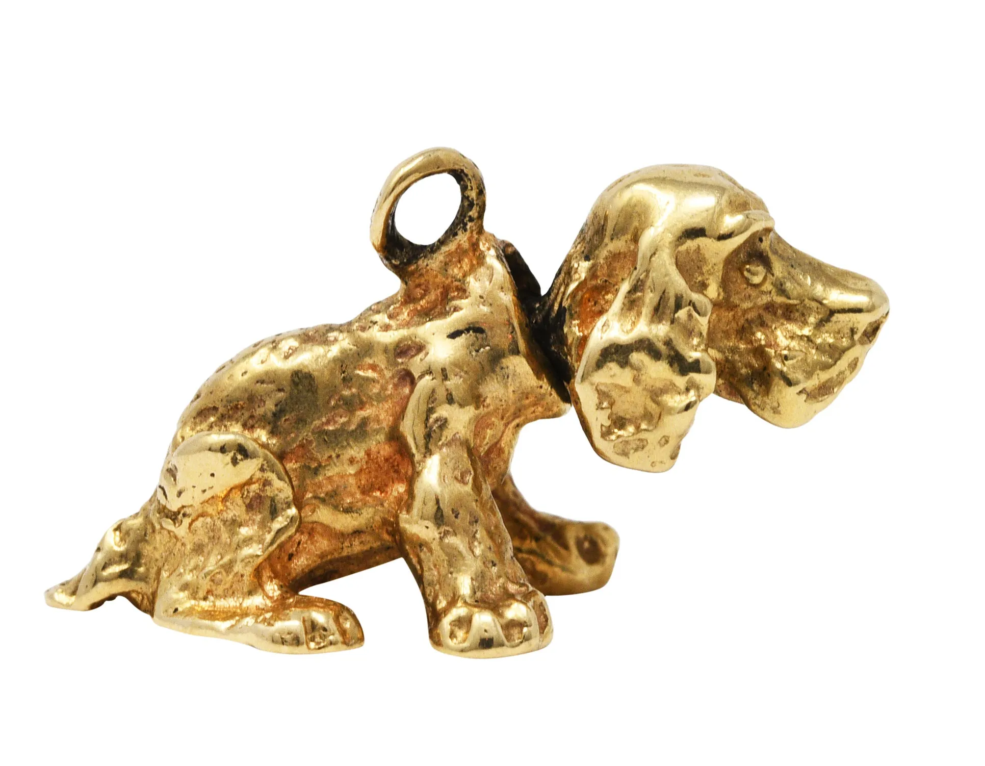 Vintage Gold Cocker Spaniel Bobble Head Charm