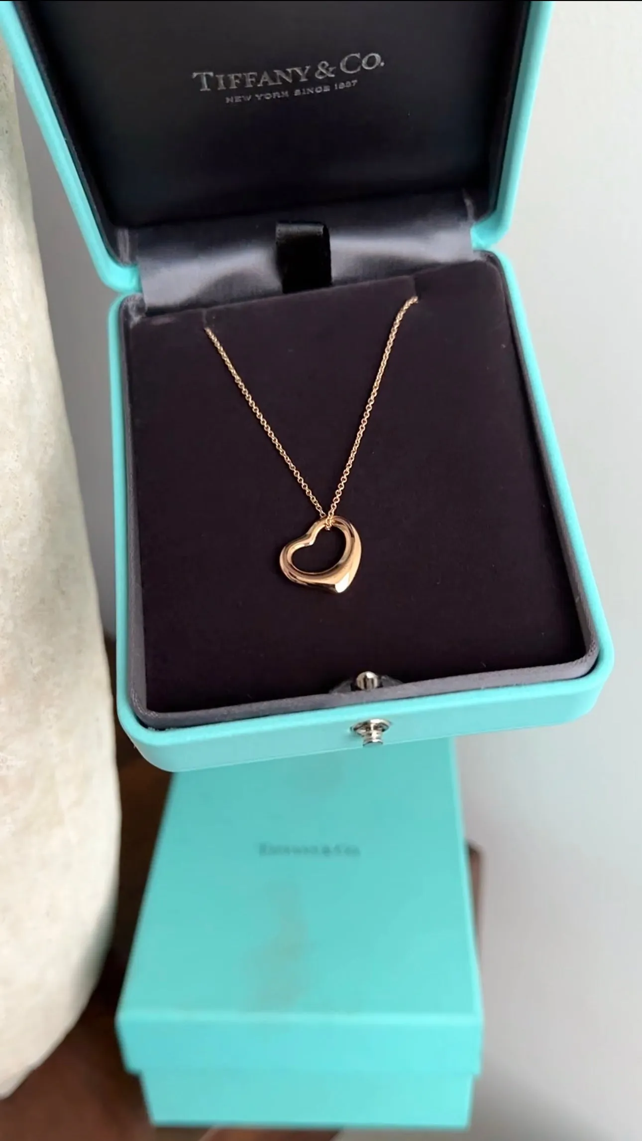 Rose Gold Open Heart Necklace by Tiffany & Co.